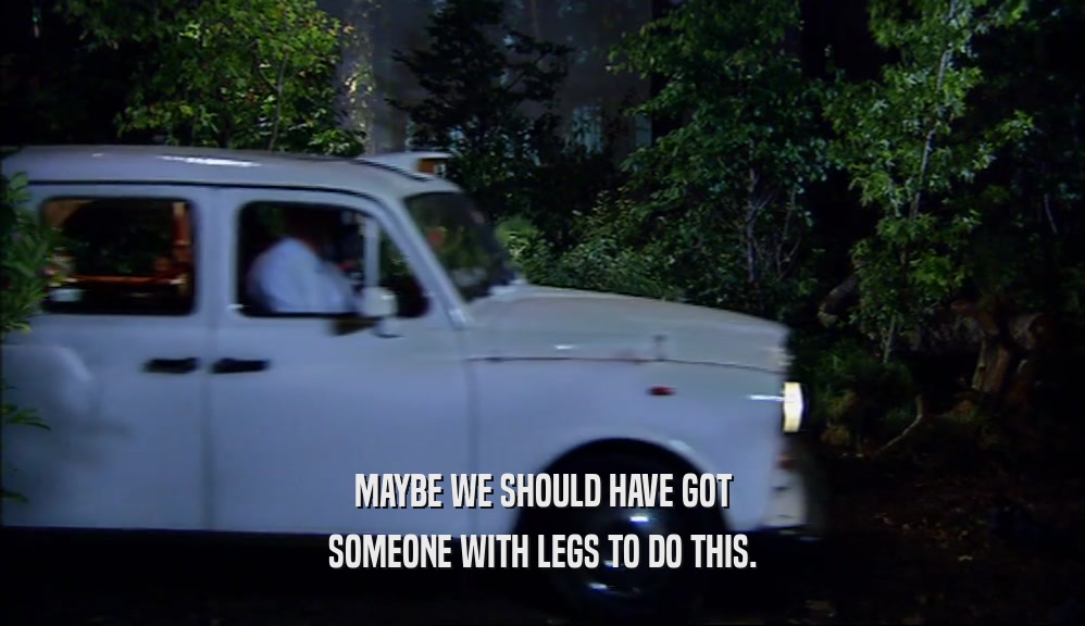 MAYBE WE SHOULD HAVE GOT SOMEONE WITH LEGS TO DO THIS. 