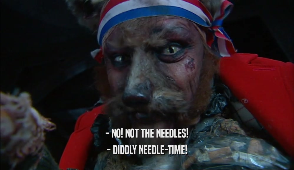 - NO! NOT THE NEEDLES! - DIDDLY NEEDLE-TIME! 