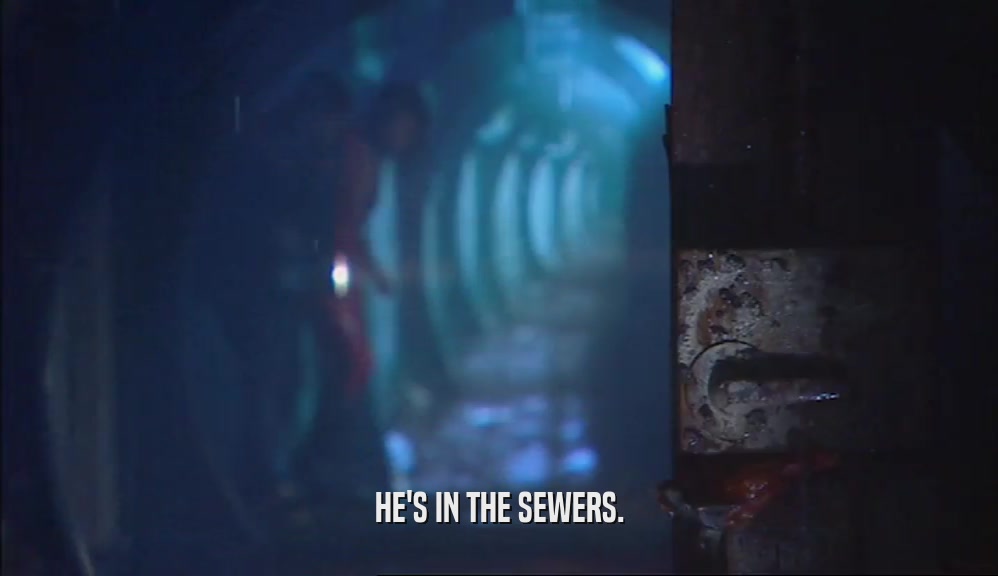HE'S IN THE SEWERS.  
