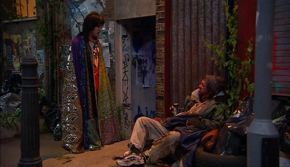- HEY! COULD YOU SPARE SOME CHANGE, LOVE? - SORRY, MATE. I HAVEN'T GOT ANY. 