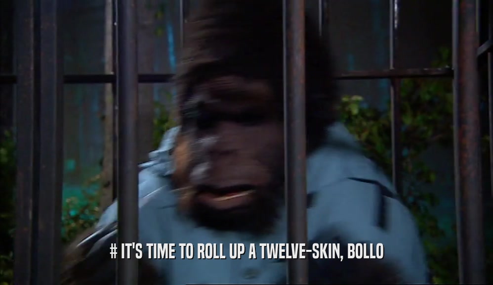 # IT'S TIME TO ROLL UP A TWELVE-SKIN, BOLLO  