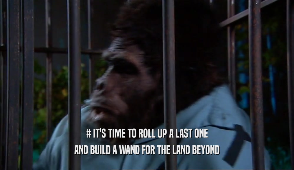 # IT'S TIME TO ROLL UP A LAST ONE AND BUILD A WAND FOR THE LAND BEYOND 
