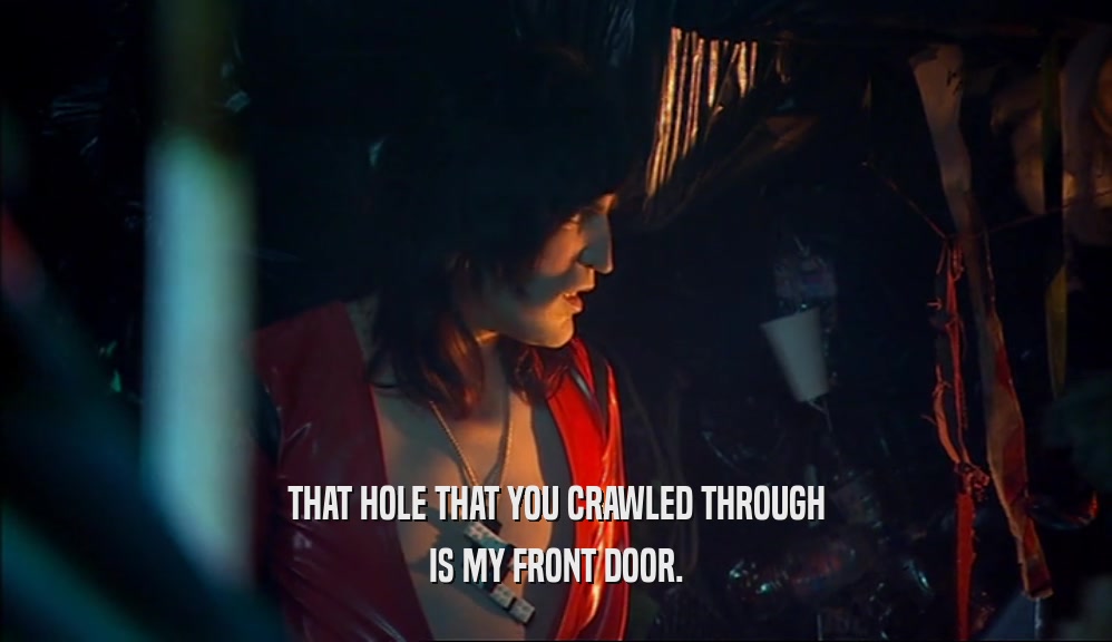 THAT HOLE THAT YOU CRAWLED THROUGH IS MY FRONT DOOR. 