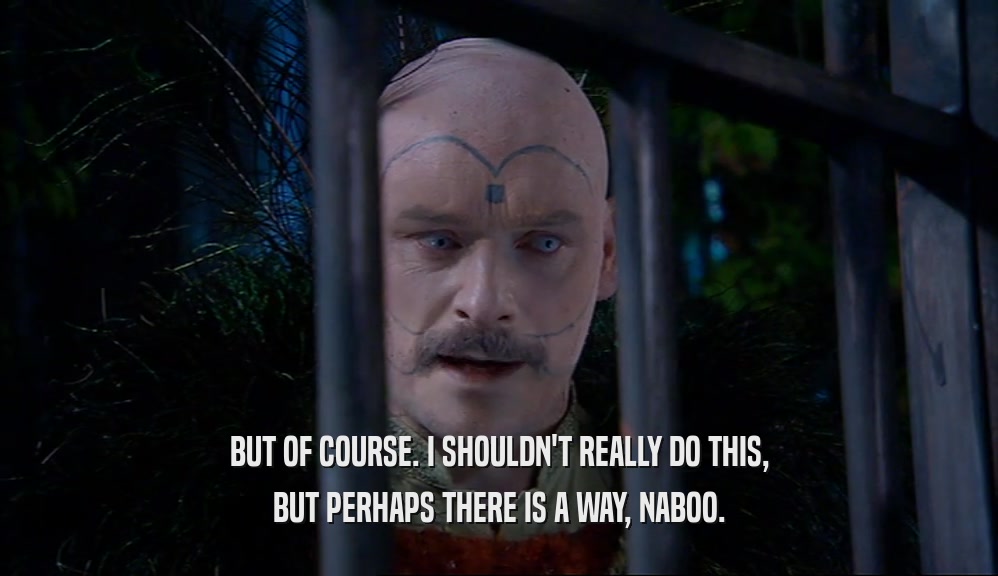 BUT OF COURSE. I SHOULDN'T REALLY DO THIS,
 BUT PERHAPS THERE IS A WAY, NABOO.
 