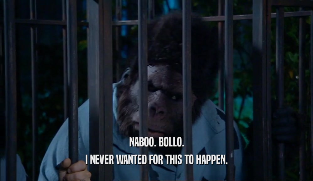 NABOO. BOLLO. I NEVER WANTED FOR THIS TO HAPPEN. 