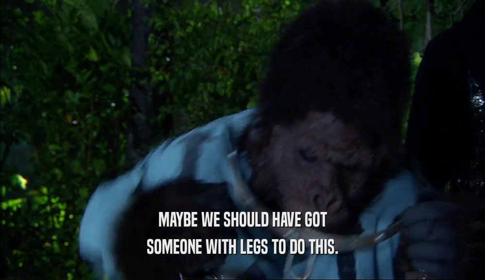 MAYBE WE SHOULD HAVE GOT SOMEONE WITH LEGS TO DO THIS. 