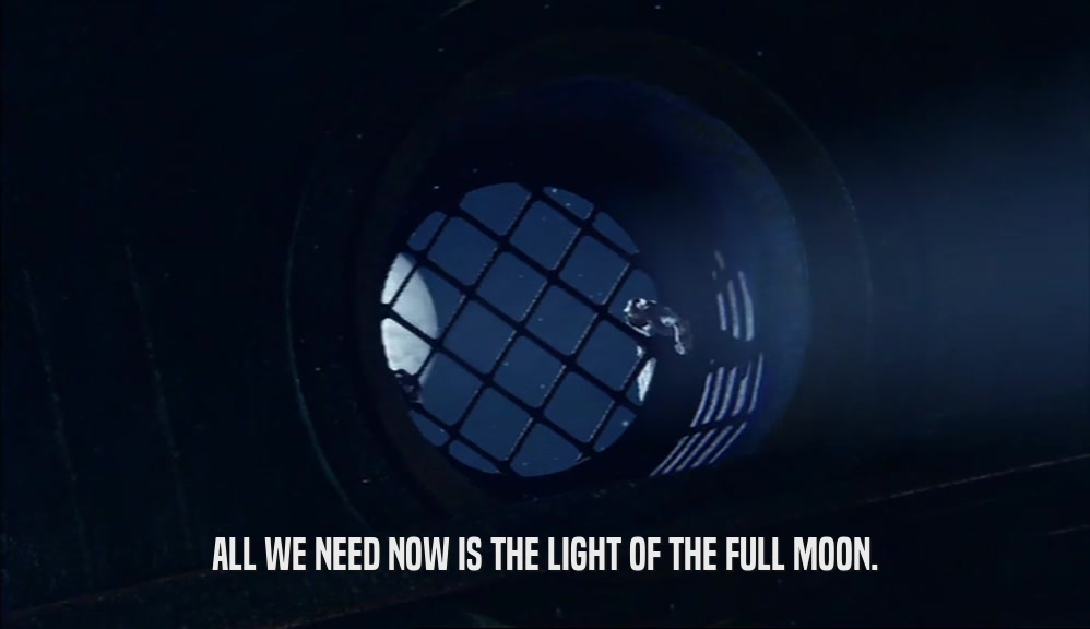 ALL WE NEED NOW IS THE LIGHT OF THE FULL MOON.  