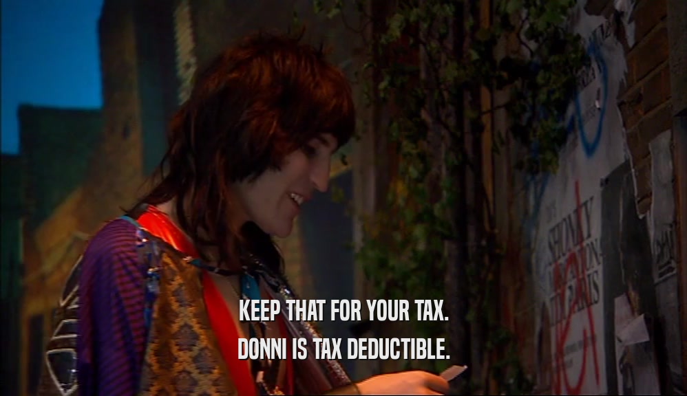 KEEP THAT FOR YOUR TAX. DONNI IS TAX DEDUCTIBLE. 