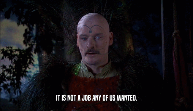 IT IS NOT A JOB ANY OF US WANTED.  