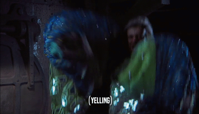 (YELLING)  