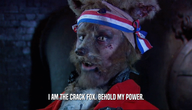I AM THE CRACK FOX. BEHOLD MY POWER.  