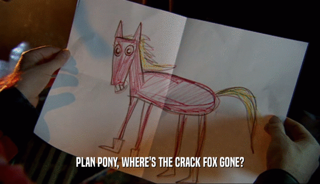 PLAN PONY, WHERE'S THE CRACK FOX GONE?
  