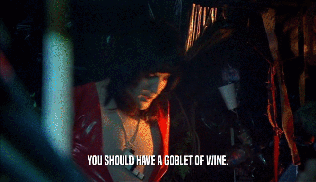 YOU SHOULD HAVE A GOBLET OF WINE.  
