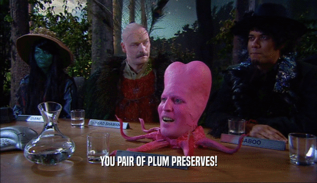 YOU PAIR OF PLUM PRESERVES!
  