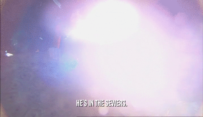 HE'S IN THE SEWERS.  