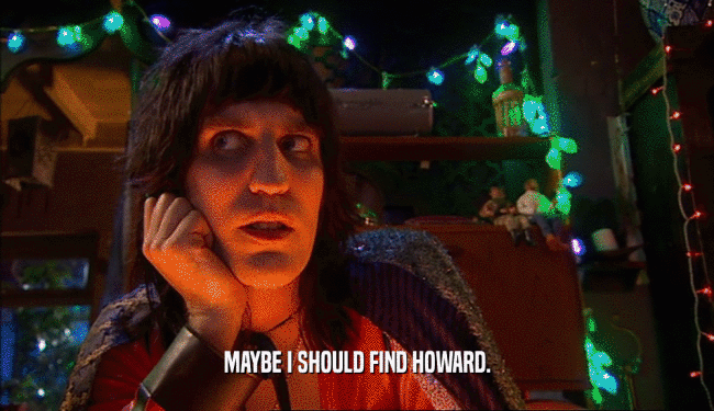MAYBE I SHOULD FIND HOWARD.  