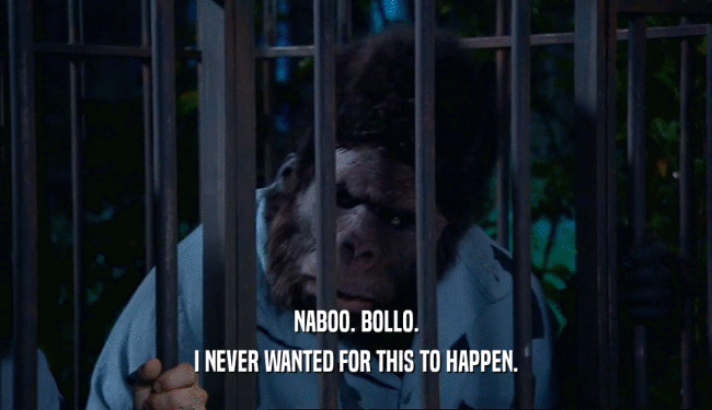 NABOO. BOLLO. I NEVER WANTED FOR THIS TO HAPPEN. 