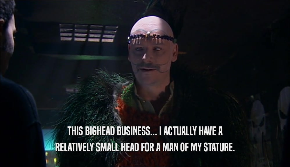 THIS BIGHEAD BUSINESS... I ACTUALLY HAVE A RELATIVELY SMALL HEAD FOR A MAN OF MY STATURE. 