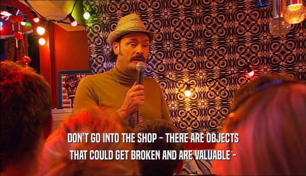 DON'T GO INTO THE SHOP - THERE ARE OBJECTS THAT COULD GET BROKEN AND ARE VALUABLE - 