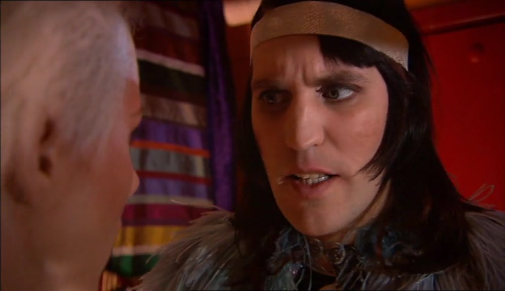 - WAIT. YOU'RE NOT THE HEAD SHAMAN'S WIFE? - YES. HE'S UPSTAIRS. 
