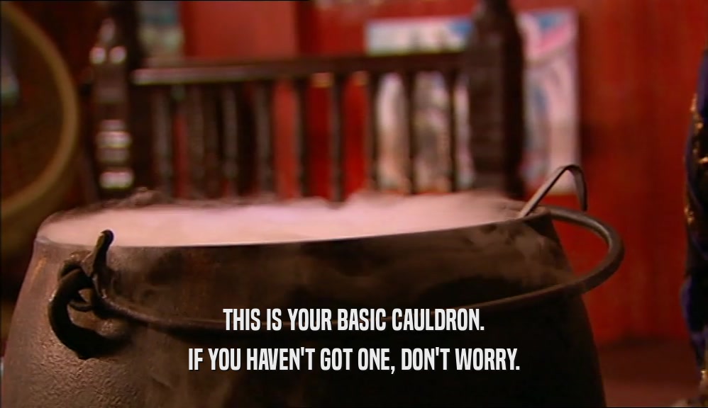 THIS IS YOUR BASIC CAULDRON. IF YOU HAVEN'T GOT ONE, DON'T WORRY. 