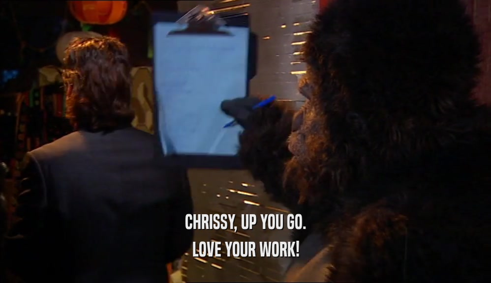 CHRISSY, UP YOU GO. LOVE YOUR WORK! 