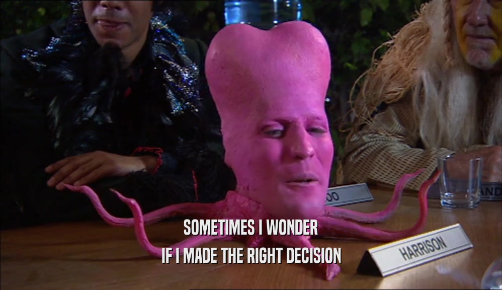 SOMETIMES I WONDER IF I MADE THE RIGHT DECISION 
