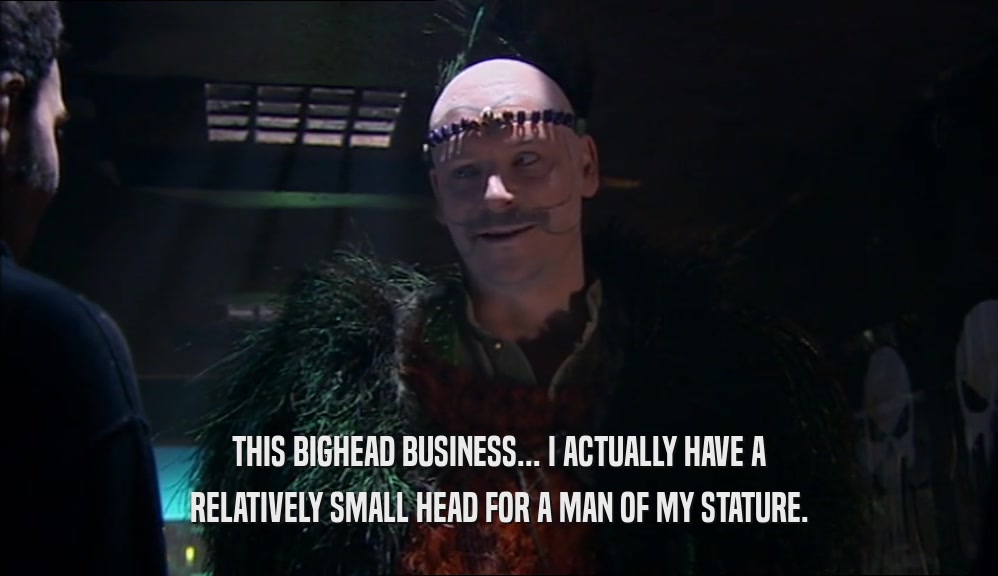 THIS BIGHEAD BUSINESS... I ACTUALLY HAVE A RELATIVELY SMALL HEAD FOR A MAN OF MY STATURE. 