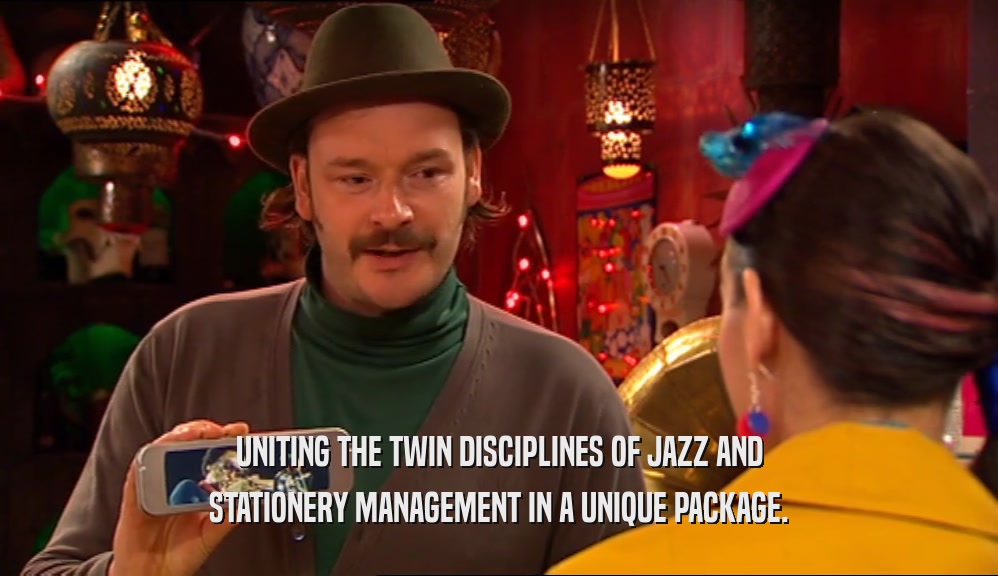 UNITING THE TWIN DISCIPLINES OF JAZZ AND
 STATIONERY MANAGEMENT IN A UNIQUE PACKAGE.
 