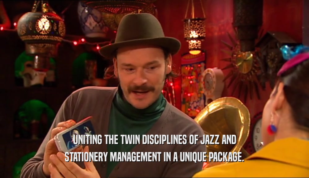 UNITING THE TWIN DISCIPLINES OF JAZZ AND STATIONERY MANAGEMENT IN A UNIQUE PACKAGE. 