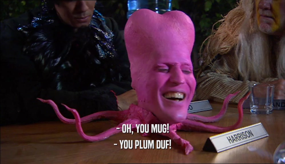 - OH, YOU MUG! - YOU PLUM DUF! 