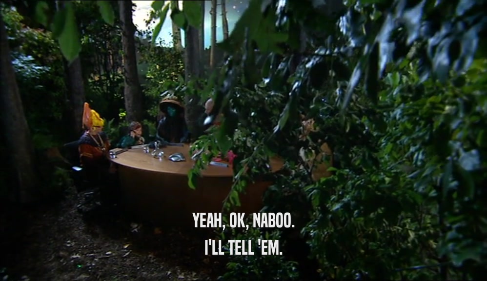 YEAH, OK, NABOO. I'LL TELL 'EM. 