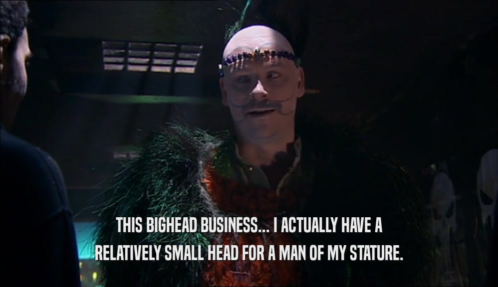 THIS BIGHEAD BUSINESS... I ACTUALLY HAVE A RELATIVELY SMALL HEAD FOR A MAN OF MY STATURE. 