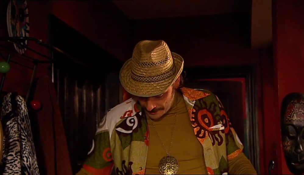 OK, WHAT I'VE GONE FOR IS AN OLIVE-GREEN ROLLNECK AND QUITE A HEAVY-GAUGE CORDUROY. 