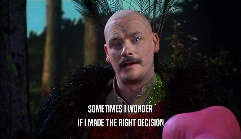 SOMETIMES I WONDER IF I MADE THE RIGHT DECISION 