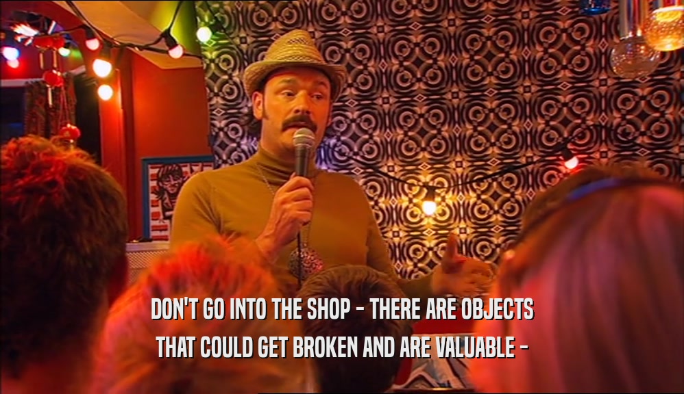 DON'T GO INTO THE SHOP - THERE ARE OBJECTS THAT COULD GET BROKEN AND ARE VALUABLE - 