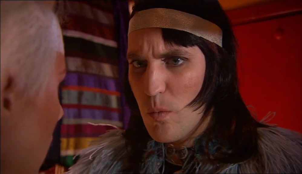 - WAIT. YOU'RE NOT THE HEAD SHAMAN'S WIFE? - YES. HE'S UPSTAIRS. 