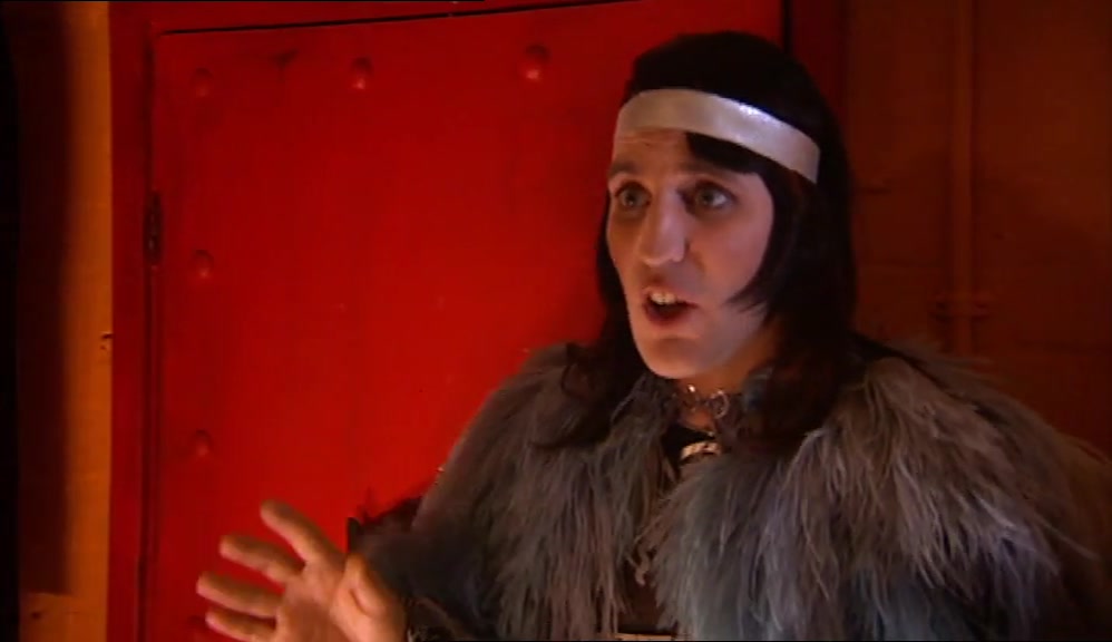 YEAH, NOT WITH ME, YOU'RE NOT. HE'S GOT A SWORD. 