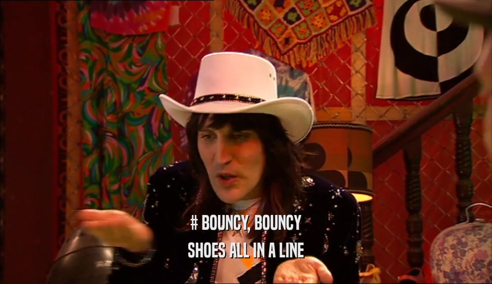 # BOUNCY, BOUNCY SHOES ALL IN A LINE 