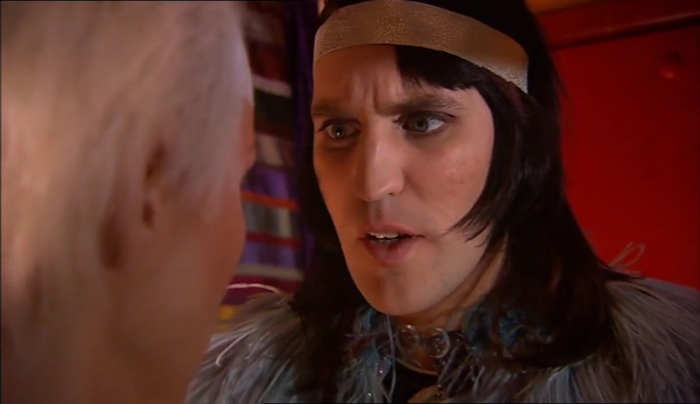 - WAIT. YOU'RE NOT THE HEAD SHAMAN'S WIFE? - YES. HE'S UPSTAIRS. 