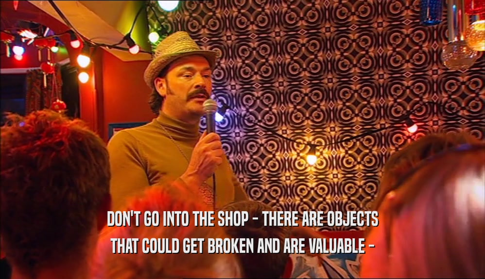 DON'T GO INTO THE SHOP - THERE ARE OBJECTS THAT COULD GET BROKEN AND ARE VALUABLE - 