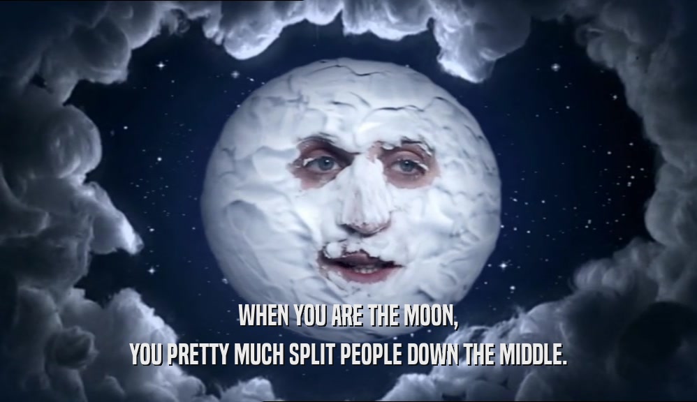 WHEN YOU ARE THE MOON, YOU PRETTY MUCH SPLIT PEOPLE DOWN THE MIDDLE. 