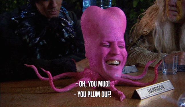 - OH, YOU MUG! - YOU PLUM DUF! 