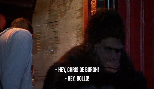 - HEY, CHRIS DE BURGH! - HEY, BOLLO! 