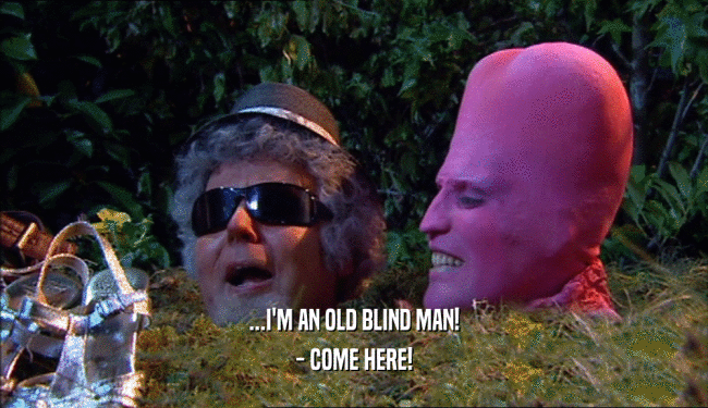 ...I'M AN OLD BLIND MAN! - COME HERE! 