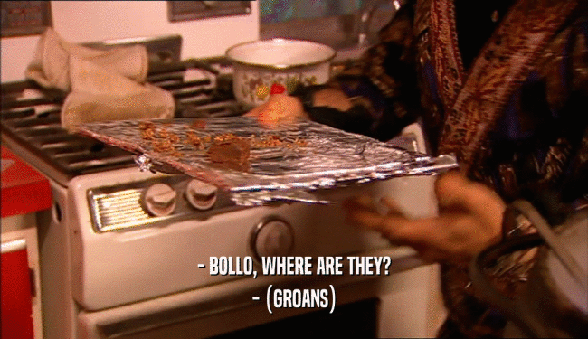 - BOLLO, WHERE ARE THEY?
 - (GROANS)
 