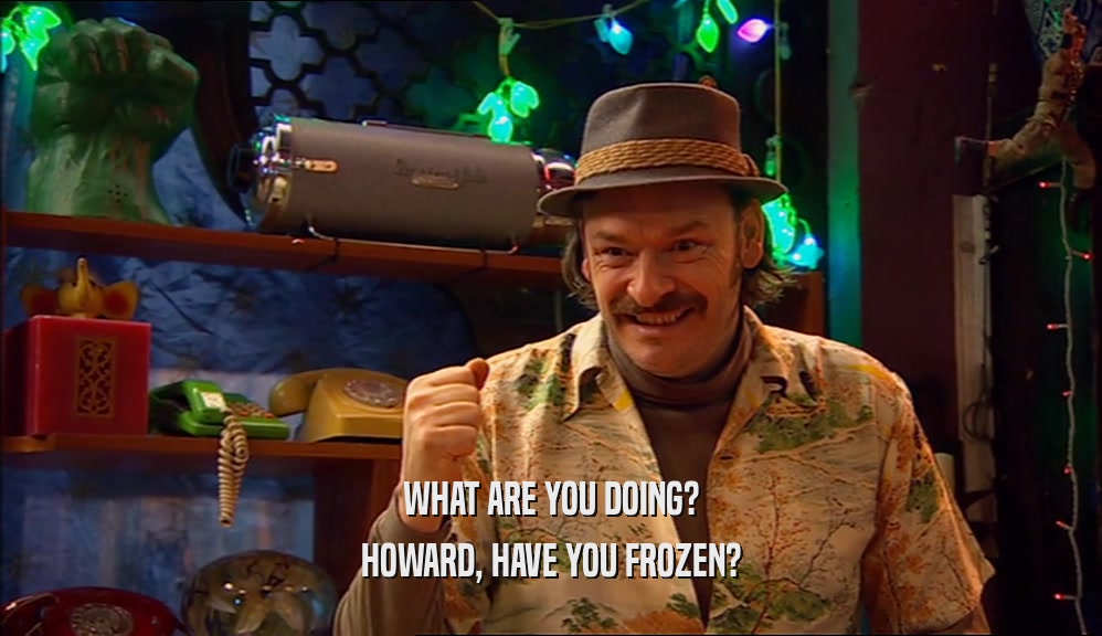 WHAT ARE YOU DOING?
 HOWARD, HAVE YOU FROZEN?
 
