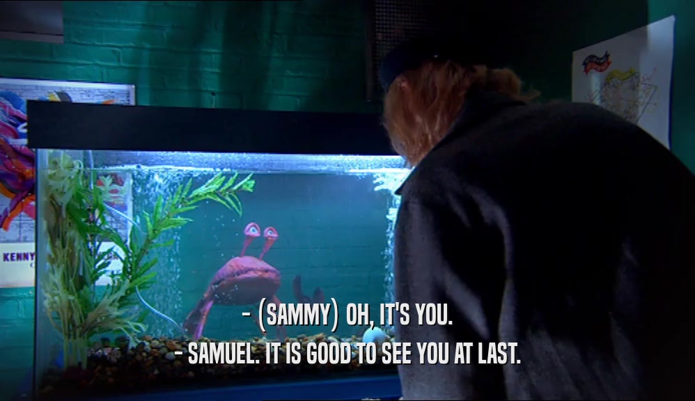 - (SAMMY) OH, IT'S YOU. - SAMUEL. IT IS GOOD TO SEE YOU AT LAST. 