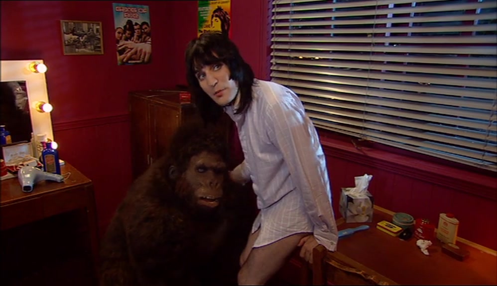 - WHAT'S GOING ON? - BOLLO'S HELPING ME PUT MY TROUSERS ON. 
