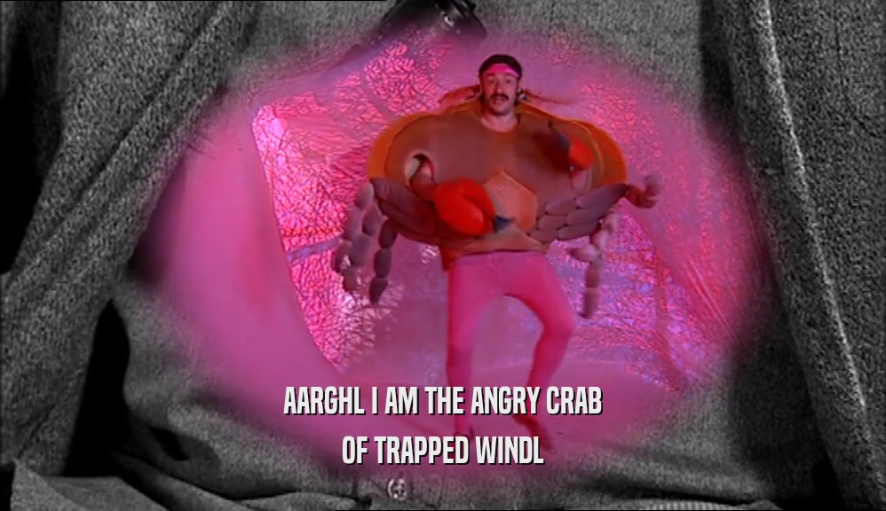 AARGHL I AM THE ANGRY CRAB
 OF TRAPPED WINDL
 